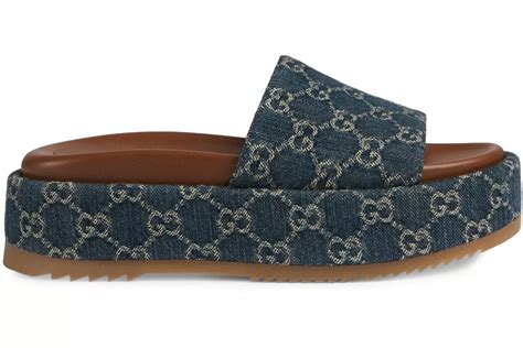 gucci platform angelina|gucci denim platform slides.